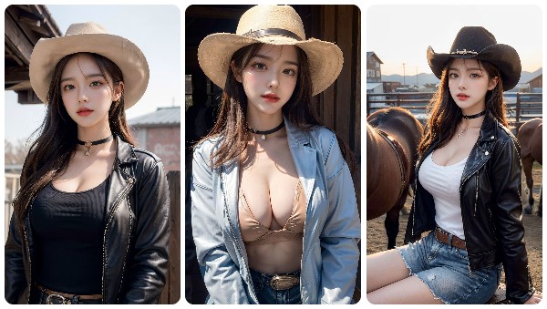 Extrem schönes und cooles Cowboy-Mädchen