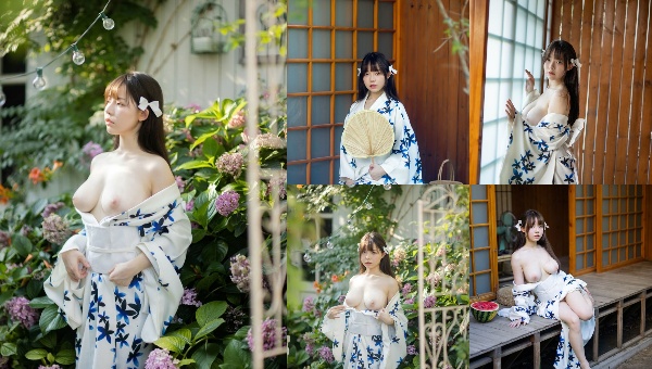 Sexfotos von hübschen Mädchen in traditioneller japanischer Kleidung