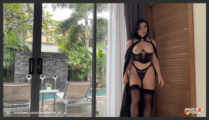 The lonely wife couldn’t resist the pool staff’s seduction for a long time