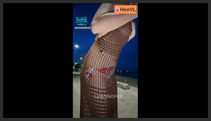 Rosababy strips naked to swim in the sea, then masturbates at home