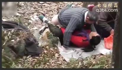Middle-aged men and women over 50 with strong libidos engage in a four-way outdoor sex session deep in the mountains