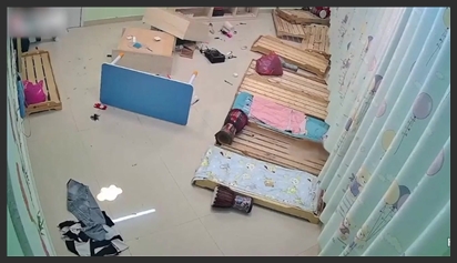 Hidden camera footage of a couple having sex in a company warehouse