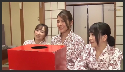 Three girls’ challenge of entering the men’s bathroom with only a towel on